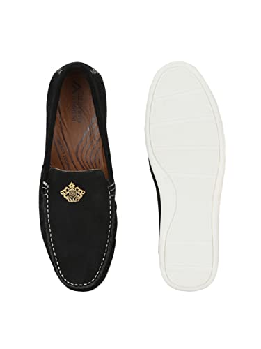Image of ALBERTO TORRESI Stylish Suede Leather Loafers for Men - Comfortable for Casual Wear, Durable and Lightweight Men's Footwear for Summer