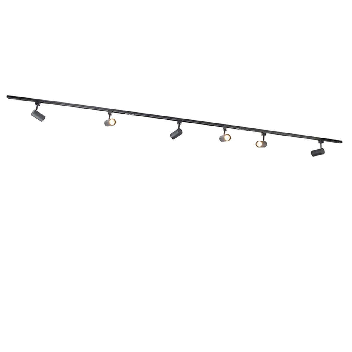 QAZQA Moderno Modern railsysteem met 6 spots zwart 1-fase 300cm - Iconic Jeana Acero Alargada/Redonda Adecuado para LED Max. 6 x 50 Watt
