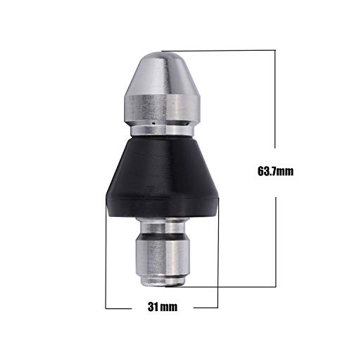 CREEXEON 2Pack Pressure Washer Sewer Jetter Nozzle,Durable Sewer Jet Nozzle,Drain Cleaning Water Jetter,5000 PSI, 3/8 Inch Quick Release Plug (3/8 Inch- 2Pack) by CREEXEON - Used condition - Image 4