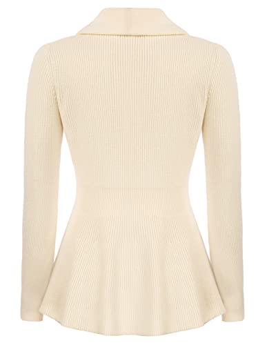 Image of Belle Poque Women Vintage Cardigan Sweater Shawl Lapel Button Down Sweater Outwear Coat