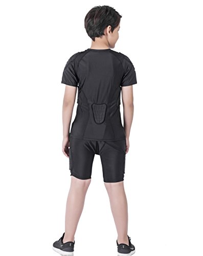 Tuoy Youth Boys Padded Protective Shirts Paddded Compression Shirts For Football Paintball Baseball #TOP3
