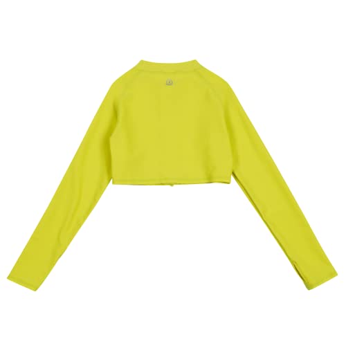 Image of SwimZip Girls' Long Sleeve Zipper Crop Top Rash Guard UPF 50+ Sun Protection
