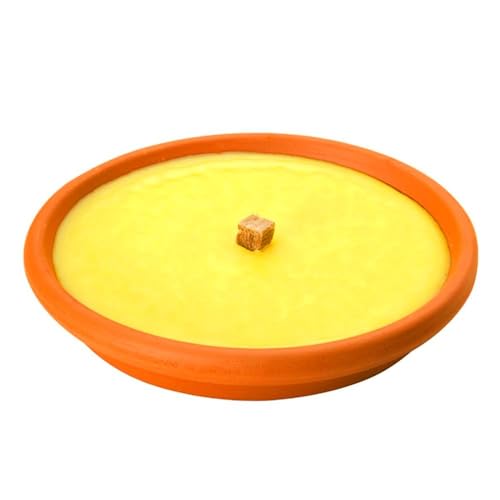 Vela antimosquitos de citronela en Recipiente de Terracota, 16 cm de Altura y 170 Gramos. Diseñado para: Mantener alejados a los Insectos.