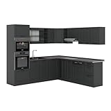 CONTENU DE LIVRAISON : Bloc cuisine sans plan de travail, matériel de montage, instructions de montage (sauf indication contraire, les appareils électroménagers et les décorations ne sont pas compris dans la livraison).