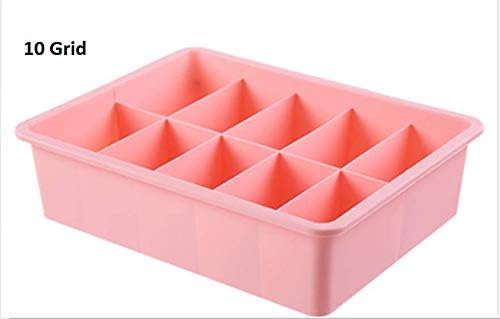 Diswa Plastic Organizer Box Underwear Storage Box Plastic Bra Underwear Socks Storage Box with Lid Clothing Organizer