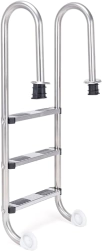 Relax4life Escalera De Piscina De Acero Inoxidable Con 3 Peldaños Antideslizantes, Escalera Piscina Desmontable Para Piscina, Spa Y Parques Acuático, Carga 150kg, 55x25x132,5cm, Plateado Relax4life Escalera De Piscina De Acero Inoxidable Con 3 Peldaños Antideslizantes, Escalera Piscina Desmontable Para Piscina, Spa Y Parques Acuático, Carga 150kg, 55x25x132,5cm, Plateado