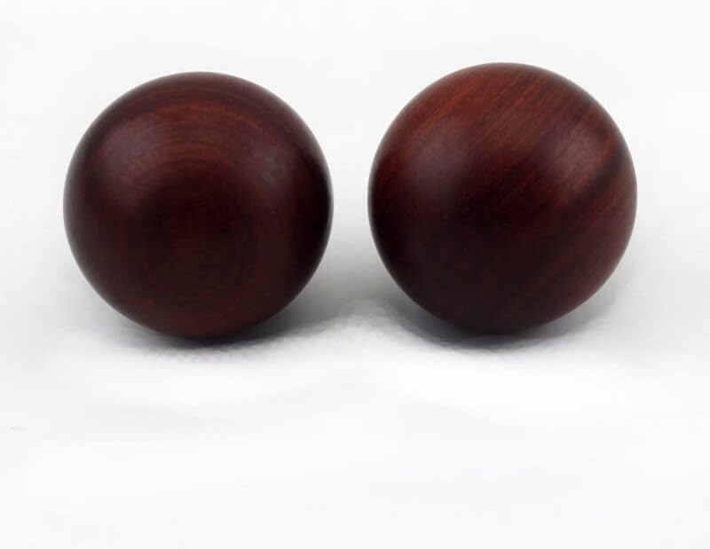 Health Balls Stress Relief Baoding Ball Premium Natural Wood Hand Exercise Massage Therapy Meditation Balls Relax Fingers(A Pair) (Red)