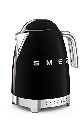 Image of Smeg 1.7L Variable Temperature Electric Kettle 2400W, Original Italian Brand, Patented Smeg Black Color, Highest Food Grade Stainless Steel Body, Soft Lid Opening System, Luxury 50's Style KLF04BLEU