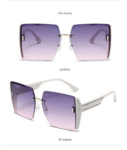 Sunglasses for Women Large Frames,Square Oversized Sunglasses,Gradient Sunglasses (Grey Pink)2