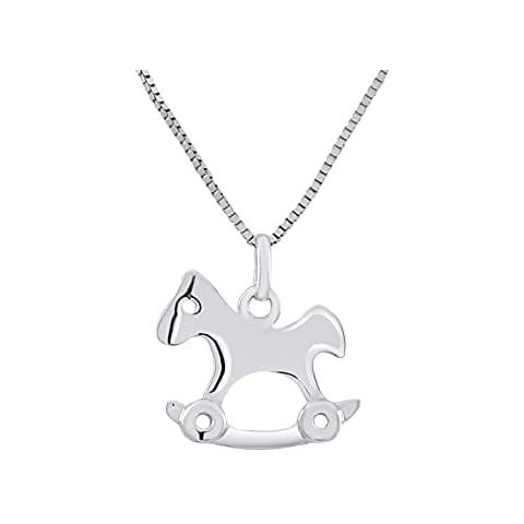 Amours, Kisses & Huggins Children's Rocking Horse Pendant Gold 100% Hypoallergenic Suitable for Children Aged 2 to 12 Years, White Gold Cover