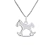 Amours, Bisous & Câlins - Pendentif Enfants Motif CHEVAL À BASCULE - Or - 100 % Anallergique - Plusieurs Couleurs Disponibles - Convient pour Enfants de 2 à 12 ans - Bijou Enfant