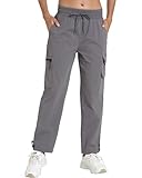 Yoglegins Women's Lightweight Hiking Joggers with Pockets - Water Resistant...