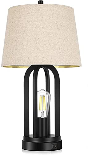 Lampe de table style rétro en fer d'artisanat avec douille E26 haut de gamme