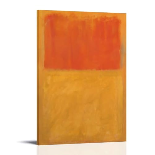 Impression sur toile abstraite orange tableau décoratif mural Rothko 40 x 60 cm