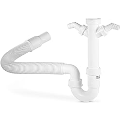 Desague Fregadero Y Lavavajillas Leroy Merlin Xavax Sifón Para Desague De Fregadero (Con tubería flexible (1 1/2'') Color Blanco