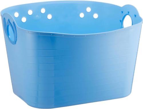 Nishiki Kasei SQ43 Storage Box, Stitching, Soft Bucket, Square, Sky Blue