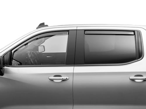 WeatherTech Custom Fit Side Window Deflectors for Chevrolet Silverado 1500 LTD, Silverado 1500, Sierra 1500 Limited - (82930IM), Dark Tint