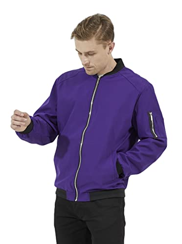 Wulful Mens Casual Lightweight Jacket Softshell Flight Bomber Jacket Varsity Windbreaker #TOP4