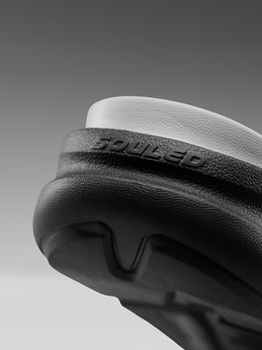 Image of The Souled Store Slides 2.0: Men and Boys Slip On Sliders Streetwear High Density EVA Cushioned EVA Sole Durable Outsole Slip On Construction Lightweight and Arch Support