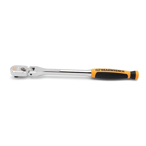 Image of GEARWRENCH 1 /4 inch Drive 120XP Dual Material Handle Flex Head Teardrop Ratchet | 81009XP