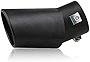 Yonput 1 PC 2.5 Inch Inlet Exhaust Tip, 3.3' Outlet 5.7' Overall Length, Stainless Steel Black Powder Coated Exhaust Tailpipe, Rolled Angle Cut, Car Universal for 2.5' OD Tailpipe (Bending)