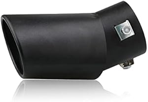 Yonput 1 PC 2.5 Inch Inlet Exhaust Tip, 3.3" Outlet 5.7" Overall Length, Stainless Steel Black Powder Coated Exhaust Tailpipe, Rolled Angle Cut, Car Universal for 2.5" OD Tailpipe (Bending)