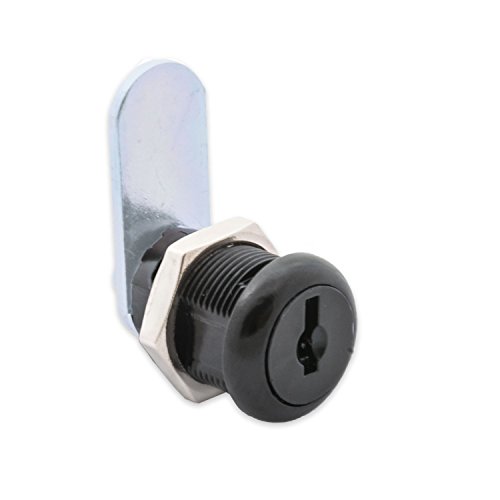 FJM Security 8500A-BLK-KA Disc Tumbler Cam Lock with 5/8" Cylinder and Black Finish, Keyed Alike