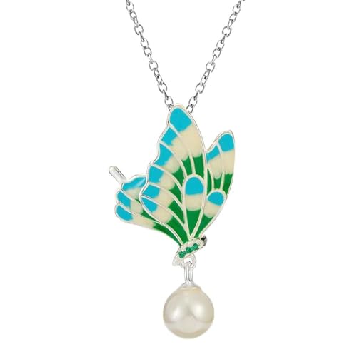 Collier de papillon argent 925 bijou femme pendentif email suspendu design original