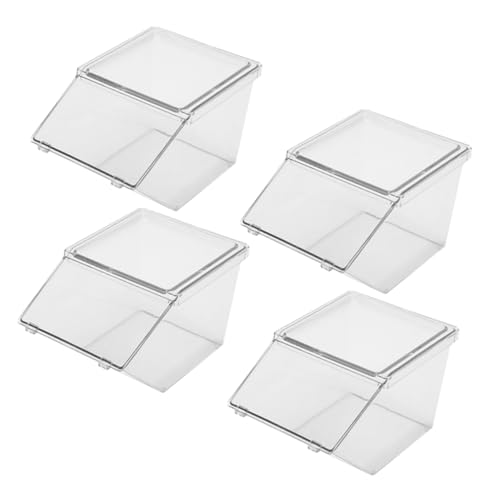 Garneck 4pcs Box Tea Bag Organizer Drink Condiment Bag Holder Flask Sugar Bag Holder Machine Fruit Canisters Coffee Pod Holder Cocoa Tea Bags Seasoning Packet Organizer Acrylic Transparent