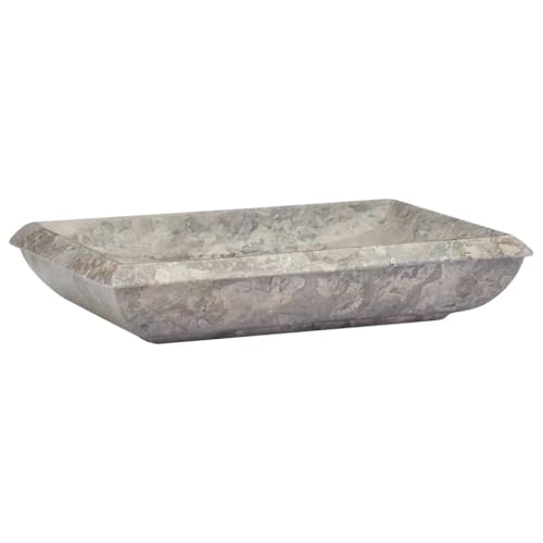 Lavabo de encimera gris 50x35 rectangular de piedra de mármol para baño 3