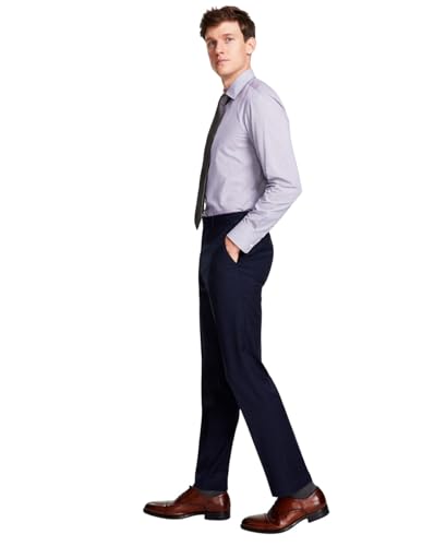 Tommy Hilfiger Mens Modern fit Dress Pants 42/34 Navy Blue Plaid Stretch