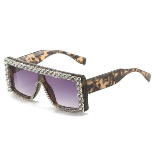 Lunettes de soleil carrées pour éviter l'éblouissement avec style grâce aux strass de luxe