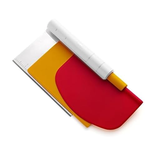 Chef'n Pastrio 3-in-1 Bench Scraper Set , Red