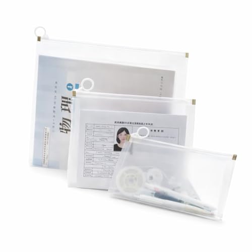 Image of Shuttle Art Clear Zipper Document Folder A4 Mesh File Bag Set -Transparent Plastic Envelope Organizer for Office,School & Travel -Resume,Receipt,Invoice & Paper Storage Pouch with Secure Zip Closure