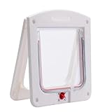 Pet Door, 4 Way Locking Door Flap Screen for The Pet Cat and Dog, Weatherproof, Install in Interior and Exterior Doors for Wooden PVC Metal