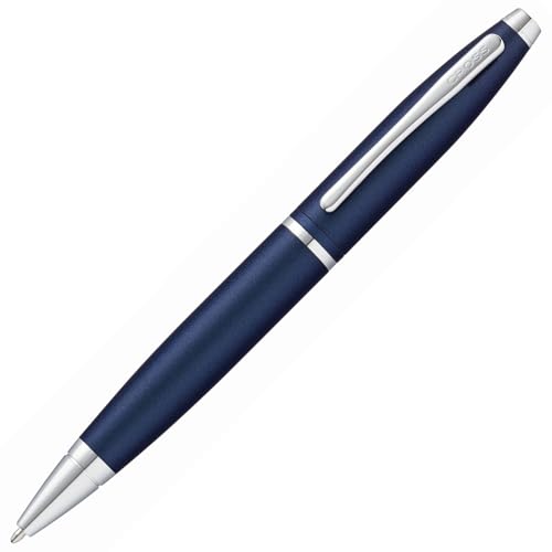 Image of Cross Calais Matte Metallic Midnight Blue Refillable Ballpoint Pen - Medium Point, Black Ink, Smooth Writing, Presented in a Luxury Gift Box