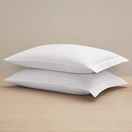 H by Frette Sateen Pillowcase Set of 2 (King) - Luxury All-White Pillowcases/Soft, Silky and Lustrous / 100% Long-Staple Cotton