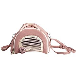 Guinea Pig Carrier Bag, Portable Small Animal Carrier Pouch, Breathable Small Pet Bag for Guinea Pig Bird Rabbit Hamster Chinchilla Squirrel Outgoing Travel Carrying Case Pink