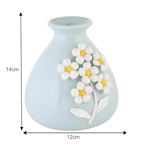 Image of Amazon Basics Modern Ceramic Vase | for Home Decor (Sky Blue)
