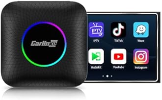 Carlinkit Android 13 Ai Box LED Version, Qualcomm 8 Cores, 8+128GB, 3-in-1 Adapter with 4G Cellular, Streaming Video, SIM/TF Card, Built-in Google Play, Only Suitable for Factory Wired CarPlay Cars
