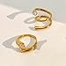 Layered CZ Star Promise Ring for Women Gold Plated Fashion Adjustable Round Rhinestone Stacking Statement Open Wide Wrap Finger Rings Comfort Fit Chic Geometric Stainless Steel Jewelry for Wedding Engagement (2 Layers)