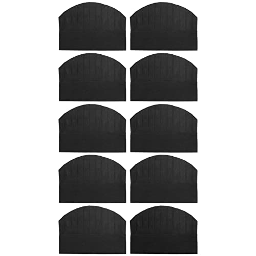 Black Chef Hat for Men Women, 10 Pack Elastic Band Adjustable Chefs Hat Unisex Chef Work Hats Chef Cap Cook Hat