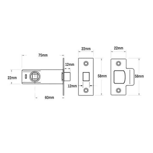 Hardware Solutions - Tubular Latch 76mm and Ball Bearing Hinges 76mm - Premium Design - Satin Stainless Steel - Fixings Included - Image 2