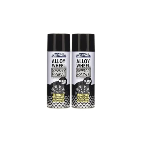 SDMAX Alloy Wheel Spray Paint Smooth Black Matte Finish Non-Cracking Fast Drying Easy To Use Long-Lasting Lightweight And Portable Multipurpose Use 400ml (2PCS)