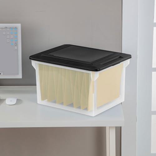 Sterilite 18689004 File Box, Stackable Storage Bin With Lid, Plastic Container To Organize Taxes thumb #2