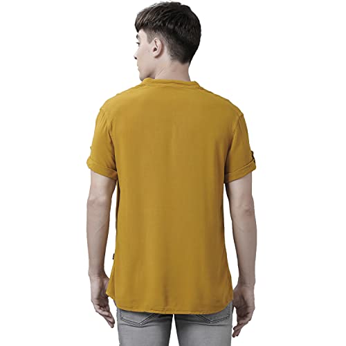 Image of Identiti MenSlim Fit Half Sleeve Solid Smart V Placket Casual Shirts