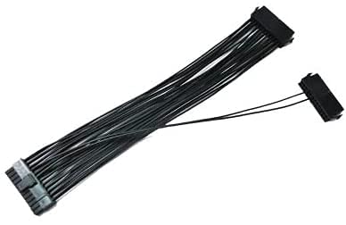 Qaoquda Dual PSU Power Supply 24 Pin Adapter Cable for ATX Motherboard 18AWG - 1FT