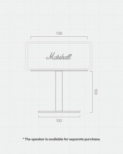 MARBLEHOLIC Emberton - Soporte de altavoz (oro satinado), para altavoz Marshall Emberton, calidad de sonido Opticaml, ancho 5.35 pulgadas de alto 3.94 pulgadas, tamaño compacto, elegante configuración