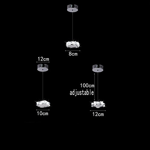 Lámpara led de techo de cristal moderna cuadrada en acero inoxidable para interiores 8