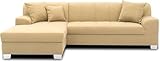 DOMO. collection Ecksofa Capri, Sofa in L-Form, Couch, Polsterecke, Eckcouch, Sofa-Garnitur, Longchair links 239 x 152 x 75 cm (BxTxH), beige
